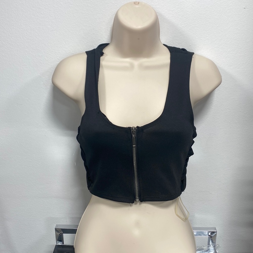 NWOT Black Zip Shirt